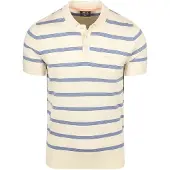New zealand auckland NZA Polo Maille Rayé Écru Blanc cassé Beige taille L