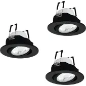 Eglo connect.z, ensemble de 3 spots LED encastrables Saliceto-Z, diamètre 8,8 cm, compatibles ZigBee, Matter, contrôle via application etvocale Alexa, RGB, variateur de luminosité