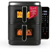 DS Produkte Friteuse à air chaud verticale à double chambre GOURMETmaxx FryUp, 10 l - Écran tactile