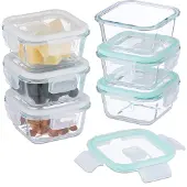 Relaxdays - Lot de 6 bocaux en verre avec couvercle, 520 ml, boîtes de conservation, couvercles en plastique, hermétiques, bocaux en verre, transparents