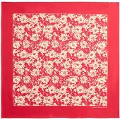 Ralph Lauren Foulard 'FLOWERS' écru / rouge / blanc