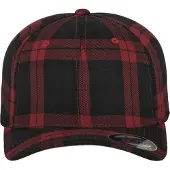 Flexfit Casquette 'TARTAN PLAID' gris / bordeaux / noir