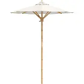 vidaXL Parasol de jardin , blanc crème, Ø 150 x 210 cm, en bambou