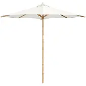 vidaXL Parasol de jardin, diamètre 270 x 260 cm, bambou, forme ronde, couleur crème