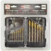 AWTOOLS Metallbohrer M2 HSS-Zinn, 15er-Set (1.5-10mm)