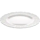 Alessi Plaque De Service En Porcelaine Blanche Vêtue D'Avec Décor En Relief