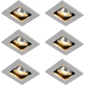QAZQA Ensemble de 6 spots encastrables modernes en aluminium orientables et inclinables GU10 50mm - Qure