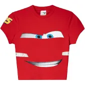 Bershka T-shirt 'CARS RAYO MCQUEEN' bleu clair / rouge / noir / blanc