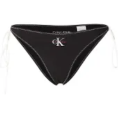 Calvin Klein Swimwear Bas de bikini 'CK Monogram' noir / blanc