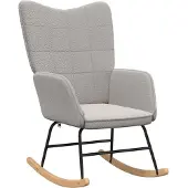 vidaXL Chaise à bascule Gris clair Tissu Sherpa
