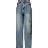 Ed Hardy Jean Crawling Dragon Relaxed - Bleu, Bleu