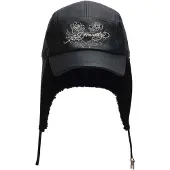 Ed Hardy Bonnet 'Rose Aviation' noir
