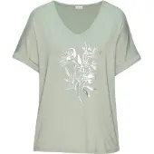 LASCANA T-shirt vert clair / argent