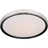 Reality Plafonnier LED, métal, noir, effet Starlight, D 39cm