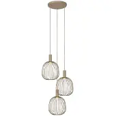 Lucide Esterel Suspension ronde 3 lumières Taupe
