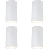 QAZQA Lot de 4 spots modernes en saillie blancs 5,5cm GU10 50mm - Tuba