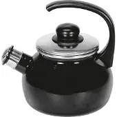 Kruger Bouilloire à flûte Triest 2 l Ø18cm émaillée, Bouilloire électrique, Noir