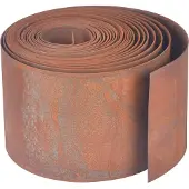 Relaxdays Bordure de pelouse , 10 m x 14 cm, acier, aspect rouillé, en rouleau, bordure de parterre flexible, bordure pour parterres et pelouse, marron