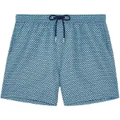 Hom Shorts de bain ' Beach Boxer Espresso ' bleu / turquoise / rouge