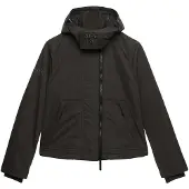 Superdry pour femme. W5012175A Veste Coupe-Vent Arctique MF avec Capuche noir (L), Casuel, Polyester