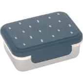 Lassig Boîte À Déjeuner Argenté Bleu Foncé Pour Fille Et Garçon Lunchbox Stainless Steel Happy Prints Midnight Blue 273043
