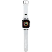 Karl Lagerfeld Bracelet Apple Watch 42 mm en caoutchouc 3D blanc