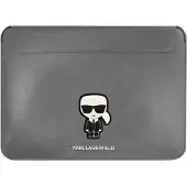 Karl Lagerfeld Étui argent Saffiano pour MacBook 16 pouces