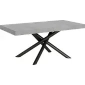 Itamoby - Table extensible 180/284x90 cm Famas gris béton pieds anthracite
