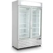 Saro Réfrigérateur à 2 portes vitrées, blanc, modèle G 885