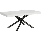 Itamoby - Table extensible 180/284x90 cm Famas frêne blanc pieds anthracite