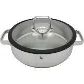 WMF Kochtopf Dampfgarer rund 28cm Glasdeckel Silikonrand Vitalis Edelstahl, Cuiseur vapeur + cuiseur à riz, Argent