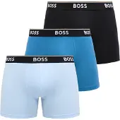 BOSS Lot de trois boxers longs en coton stretch avec taille logotée