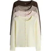 The Set Cardigan chocolat / jaune clair / taupe / rose