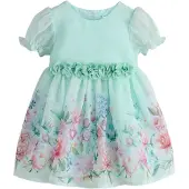 Next Robe bleu clair / vert / menthe / rose