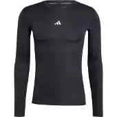 Adidas T-Shirt fonctionnel 'TECHFIT Compression Training Long Sleeve' noir / blanc