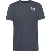 Under Armour T-Shirt fonctionnel 'Heatgear Fitted' gris foncé / blanc