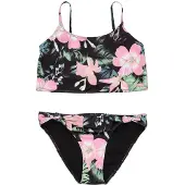 Roxy Shadow Floral Crop Tank Bikini Noir 16 Years Fille