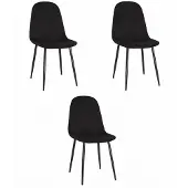 Leobert Chaise COMO - velours noir x 3