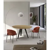 STONES Henry Table Fixe (Diam 130 Cm) En Placage Chêne Noir