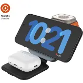 FIXED | MagFlex Alu Foldable magnetic wireless charging stand 3in1 | FIXMFLE-AL-GR