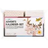 Folia 64121 Set de calendrier de l'Avent BASIC, sac en tissu, 49 pièces