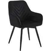 Leobert Chaise - - Velours Noir/Pieds Noirs