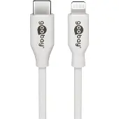 Goobay 39448 Câble de charge et de synchronisation Lightning - USB-C, 2 m, blanc - Câble MFi pour Apple iPhone/iPad blanc