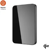 FIXED Batterie externe sans fil pour MagSafe, MagZen 5 Crystal, Qi2, USB-C 20 W avec câble, noir