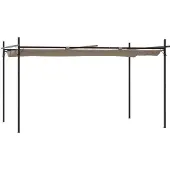 Syfax Pergola avec toit rétractable taupe 395x292x230 cm