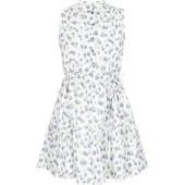 Mymo Robe-chemise bleu-gris / vert clair / blanc