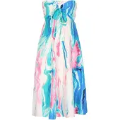 IZIA Robe d’été 'Festival' azur / aqua / rose / blanc