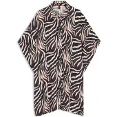 HUGO pour femme. 50561289 Déguisement noir, marron (XS), Casuel, Imprimé animal, Viscose, Manche courte
