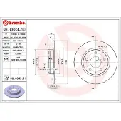 Brembo Disque de frein 08C65311 arrière, plein, 1 pièce