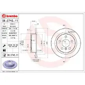 Brembo Disque de frein 08C74511 arrière, plein, à haute teneur en carbone, 1 pièce
